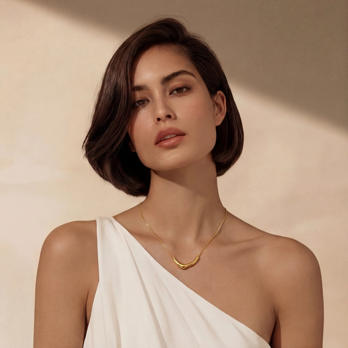 Curve Statement Necklace by LUMÉ