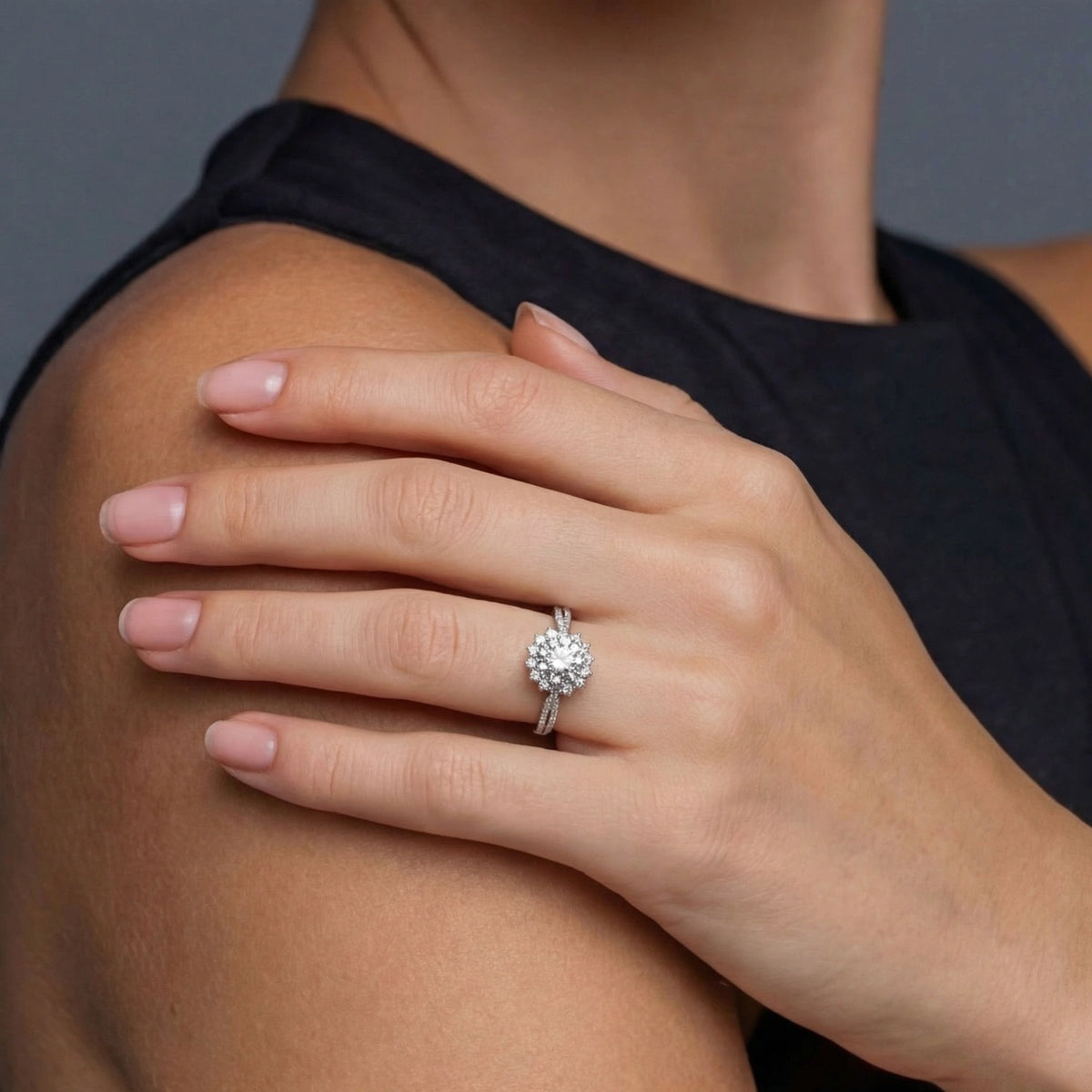 Stellar Halo Moissanite Ring by LUMÉ