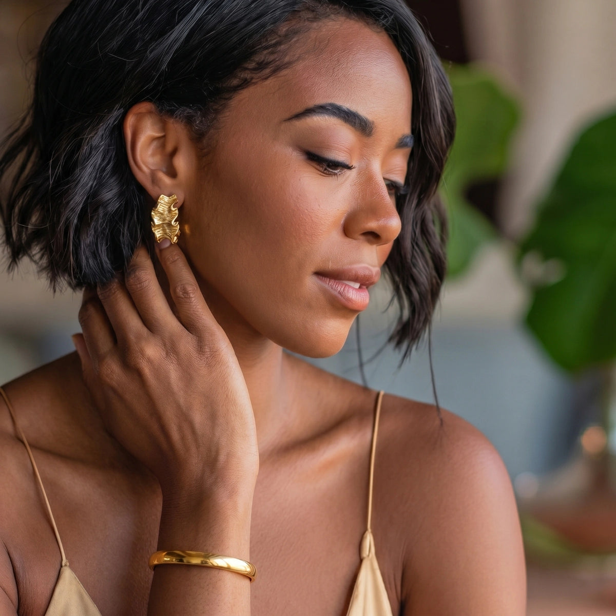 Bold Hinge Bangle by LUMÉ